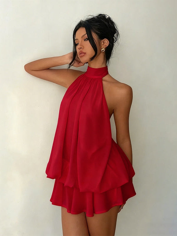 Plume | Mini Vestido Ligero y Vaporoso con Superposiciones | Blanca Vela