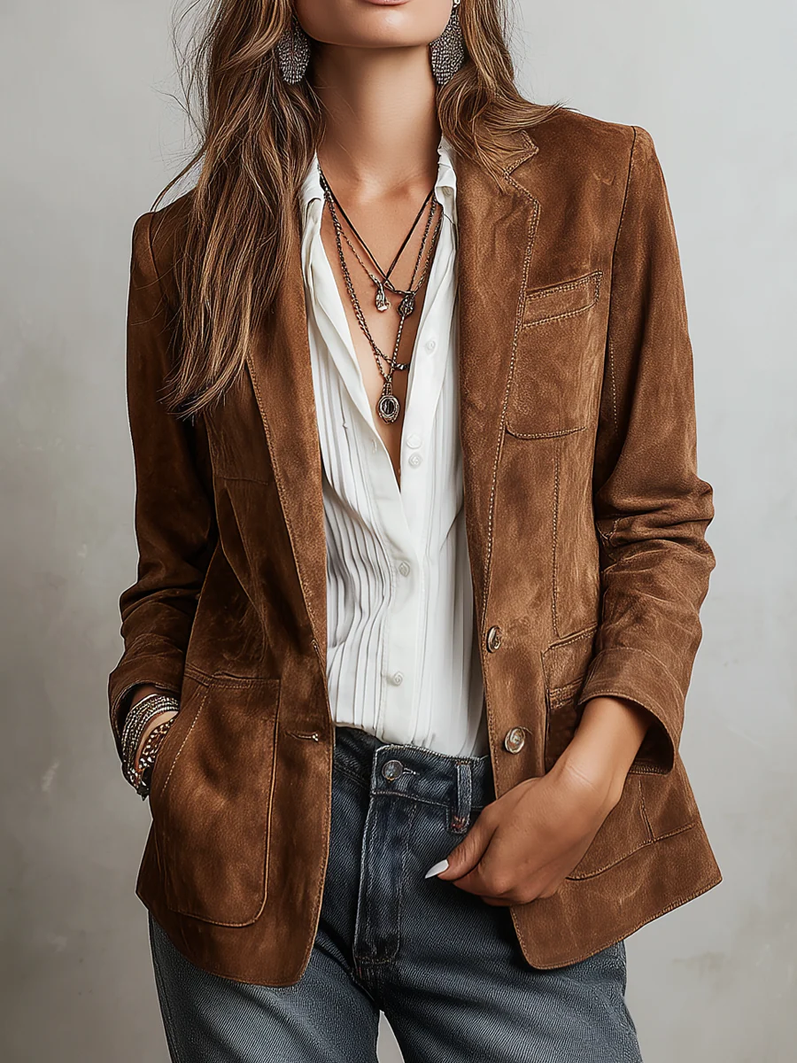 Blazer de Mujer Vintage Marrón | Blanca Vela