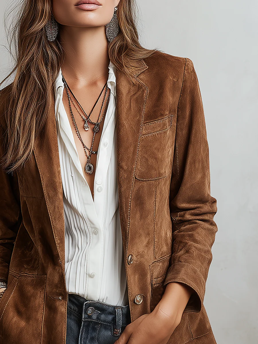 Blazer de Mujer Vintage Marrón | Blanca Vela