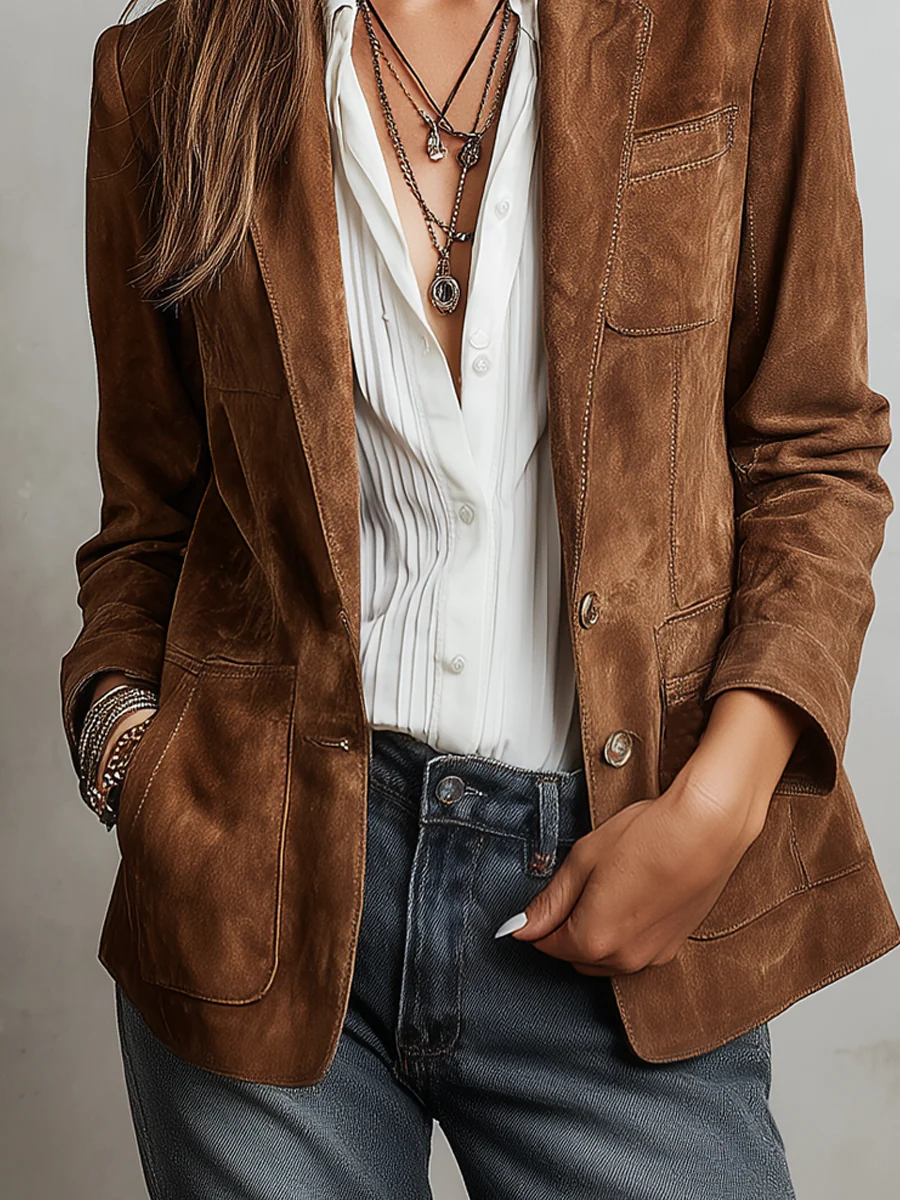 Blazer de Mujer Vintage Marrón | Blanca Vela