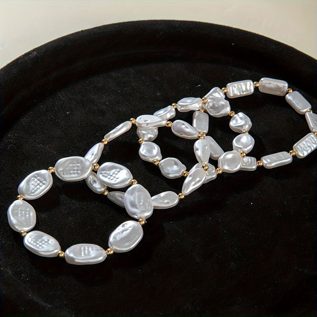 Set de 4 Pulseras con Perlas | Blanca Vela