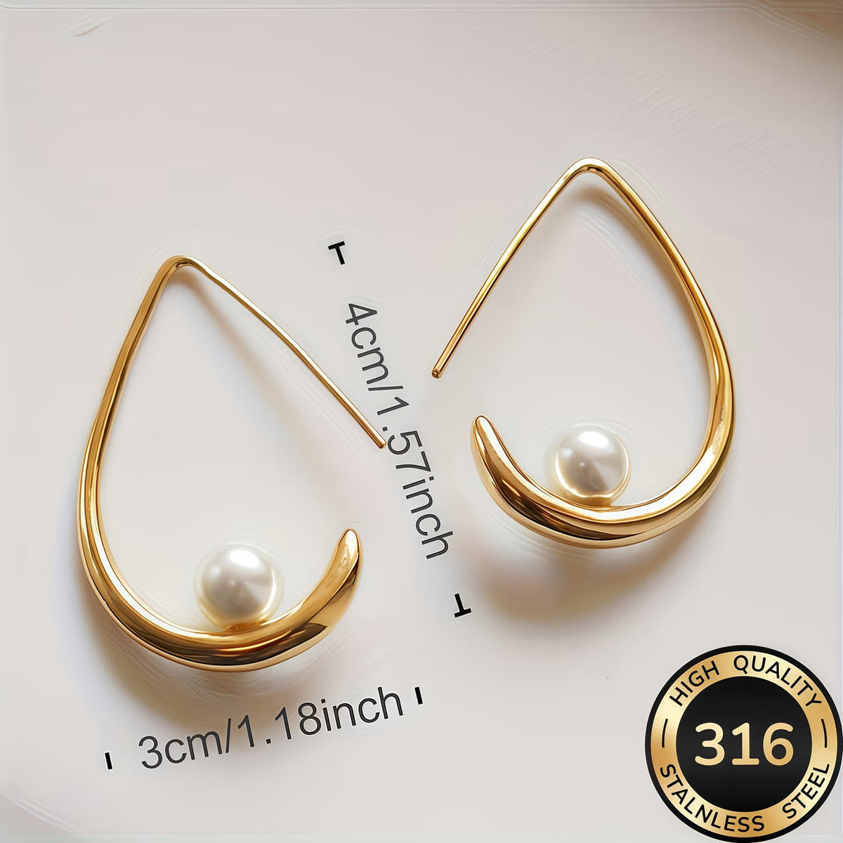Pendientes de aro con perlas crecientes | Blanca Vela