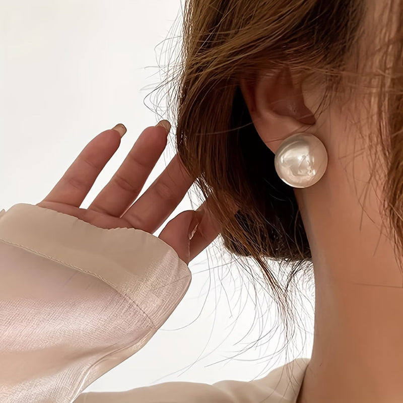 Los Pendientes a Perno con Perla Statement | Blanca Vela