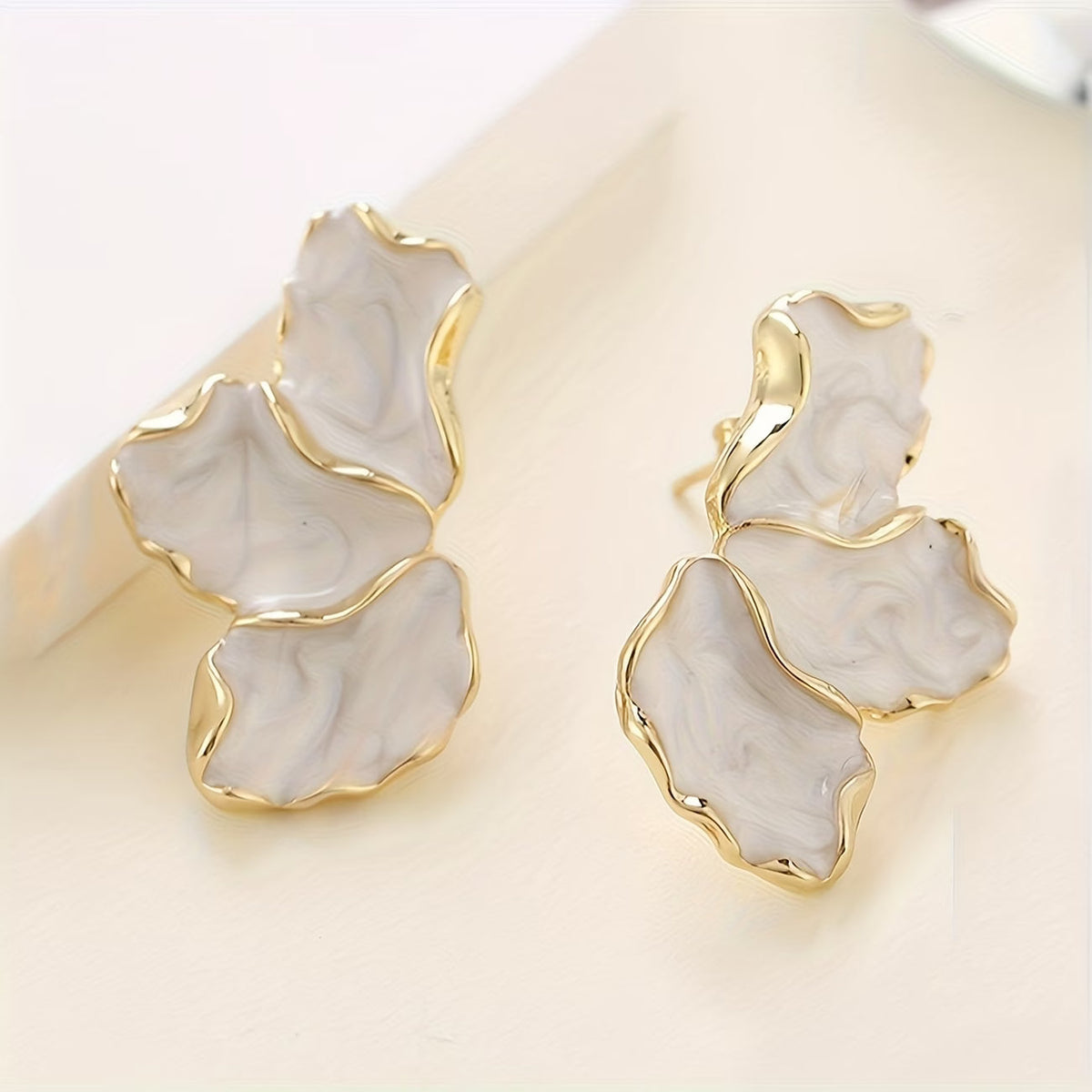 Pendientes de Pétalo de Flor de Perla | Blanca Vela