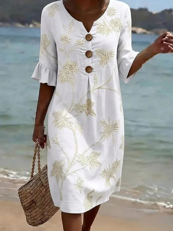 Vestido casual de mujer con estampado floral | Blanca Vela