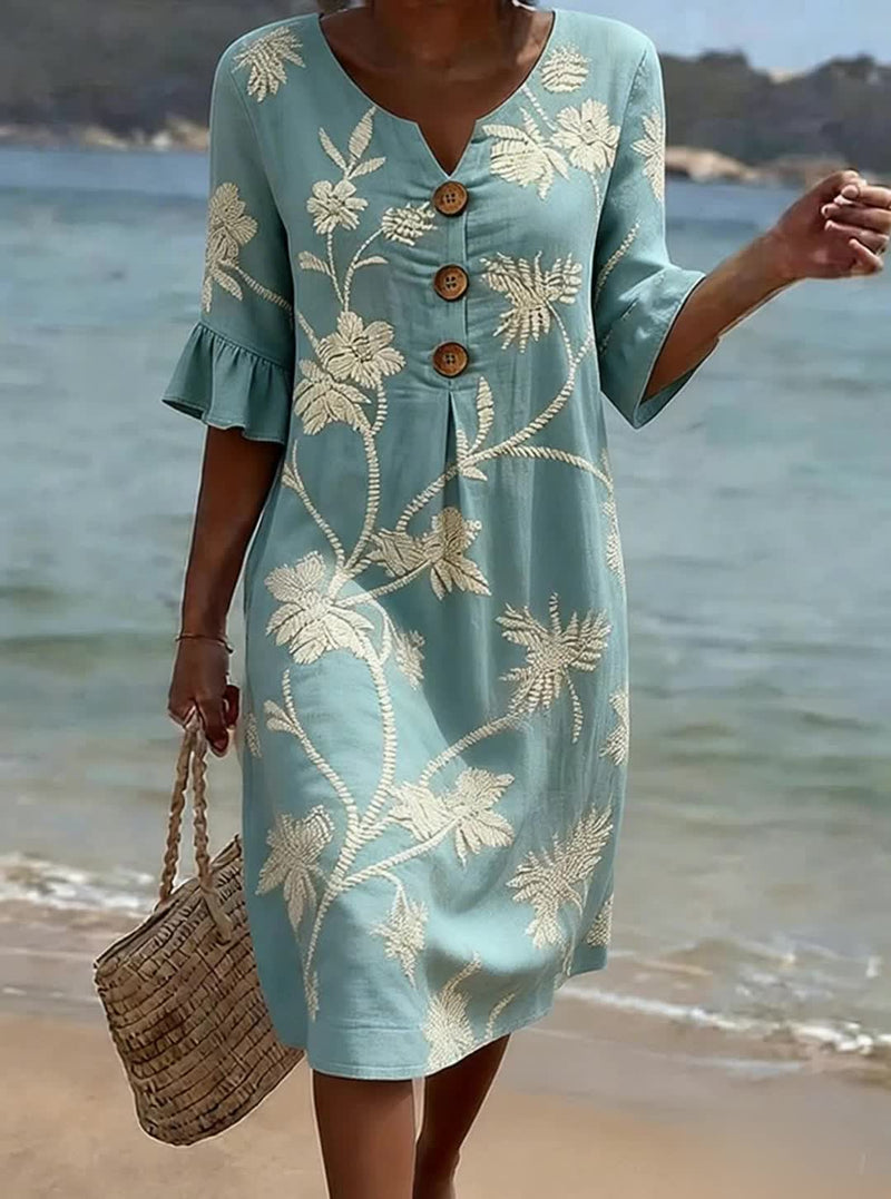 Vestido casual de mujer con estampado floral | Blanca Vela