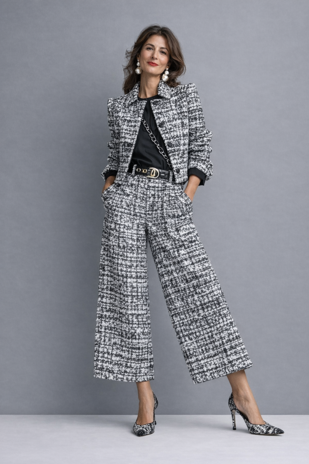 SARA | Conjunto de tweed para días frescos | Blanca Vela