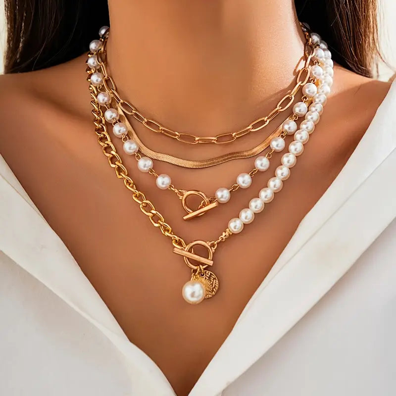 Set de Collares en Capas con Perlas Modernas | Blanca Vela