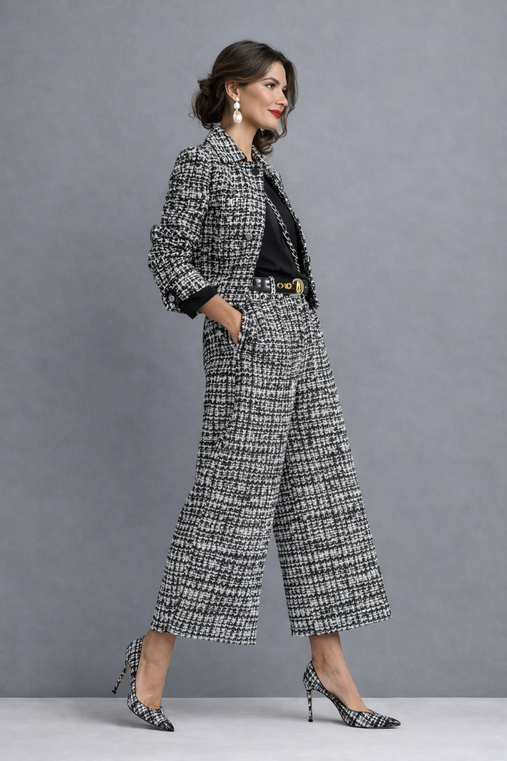 SARA | Conjunto de tweed para días frescos | Blanca Vela