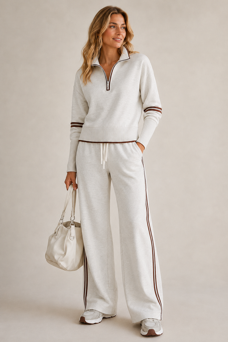 Séréna | Conjunto Jersey con Cremallera | Blanca Vela