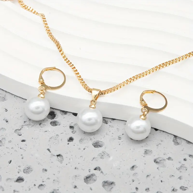 Set de Collar Elegante y Gracioso con Perlas | Blanca Vela