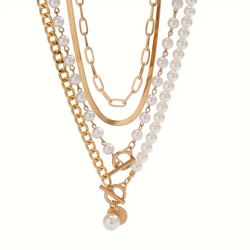 Set de Collares en Capas con Perlas Modernas | Blanca Vela
