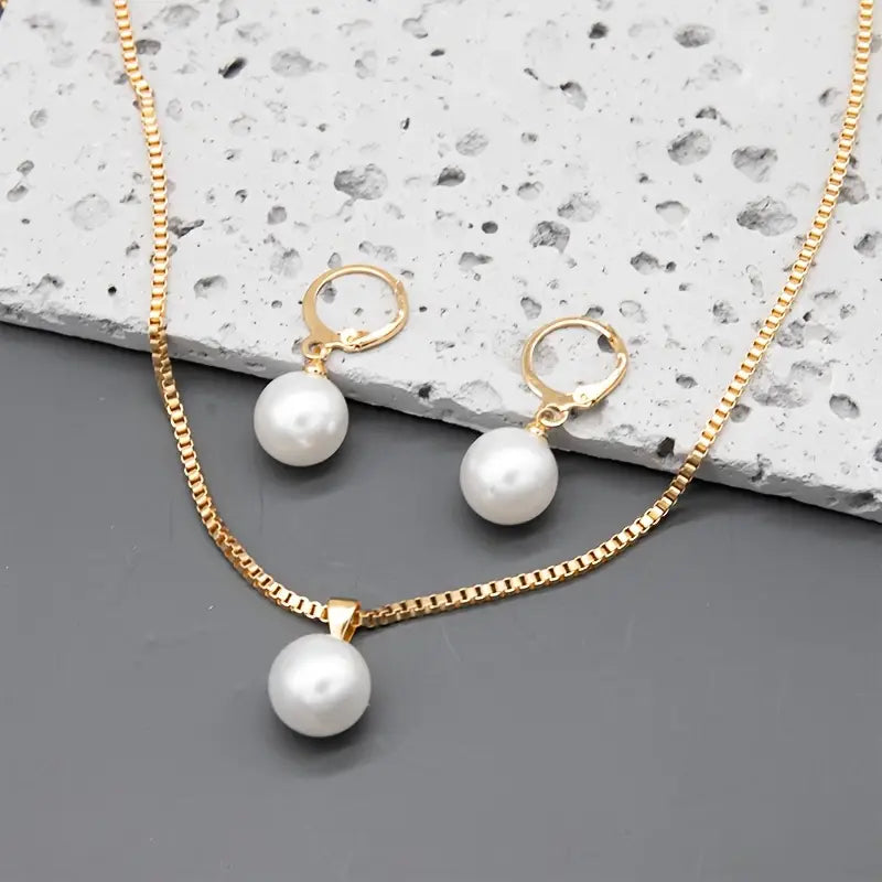 Set de Collar Elegante y Gracioso con Perlas | Blanca Vela
