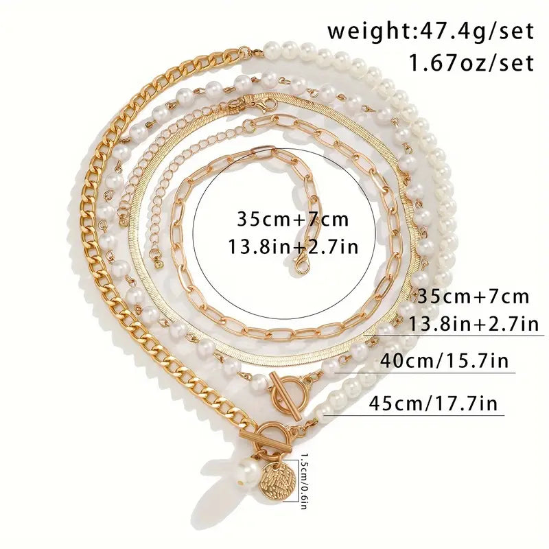 Set de Collares en Capas con Perlas Modernas | Blanca Vela