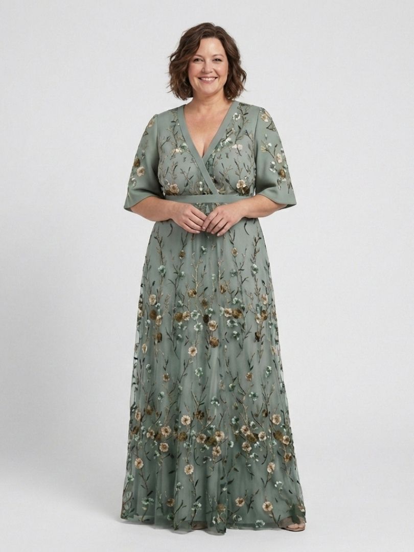 Melodi – Vestido largo de flores con cuello en V | Blanca Vela