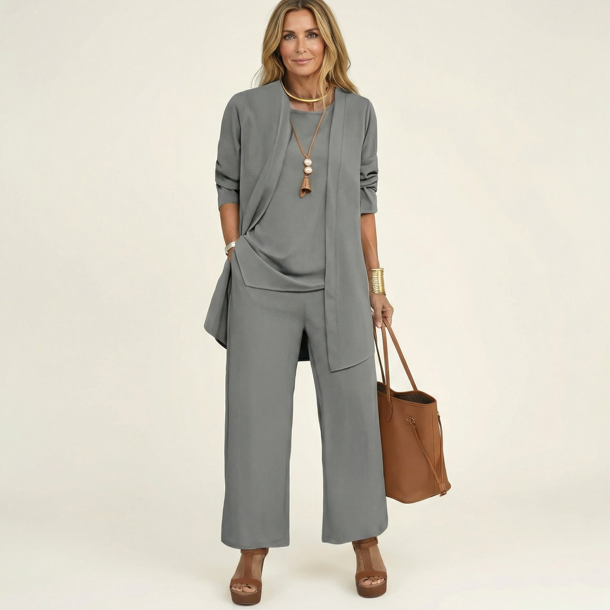 Vivienne | Conjunto Minimalista de 3 Piezas | Blanca Vela