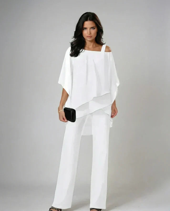 Mariel | Conjunto de Dos Piezas Fluido | Blanca Vela