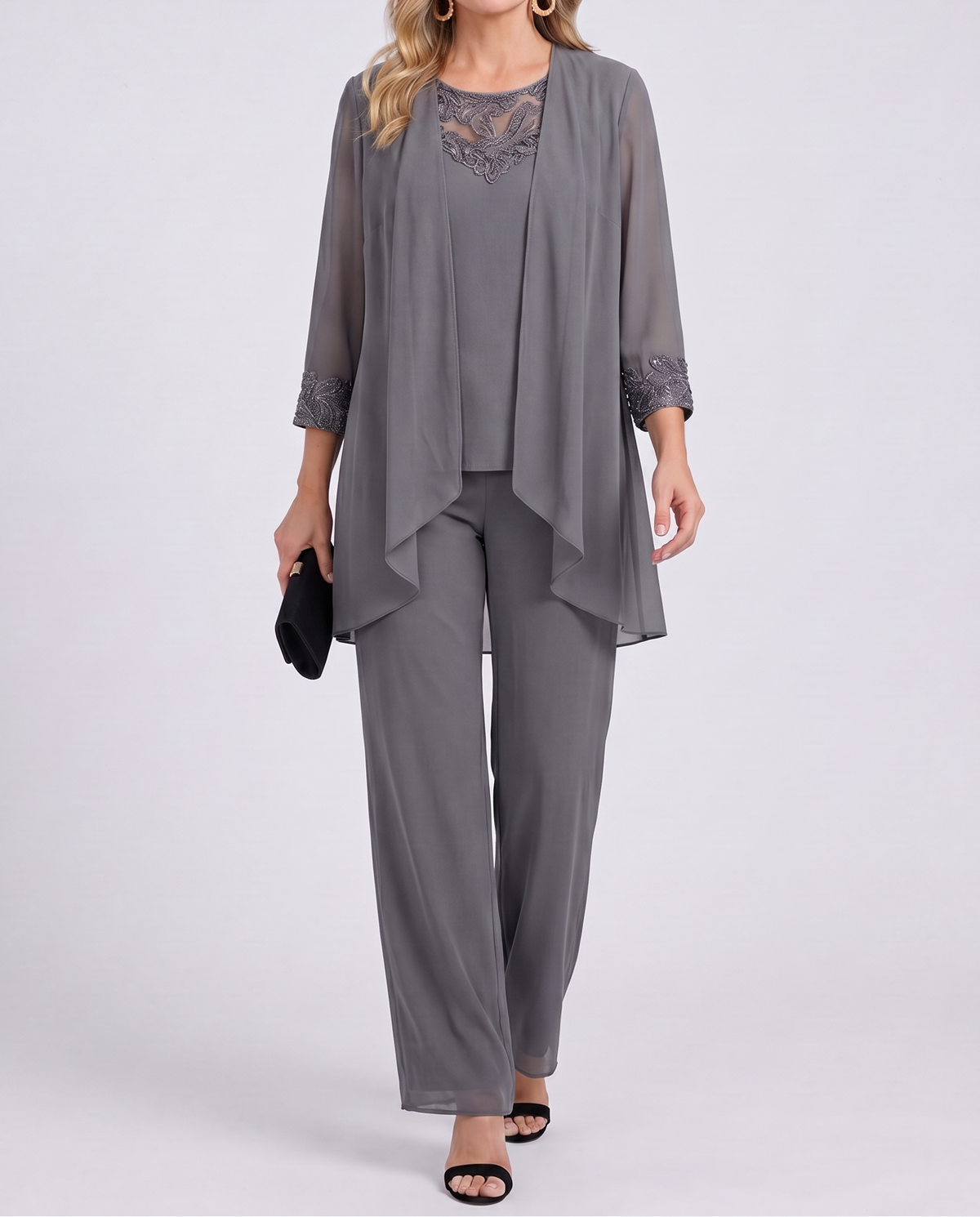 Éléonore | Conjunto Chaqueta Fluida y Pantalón Ancho | Blanca Vela