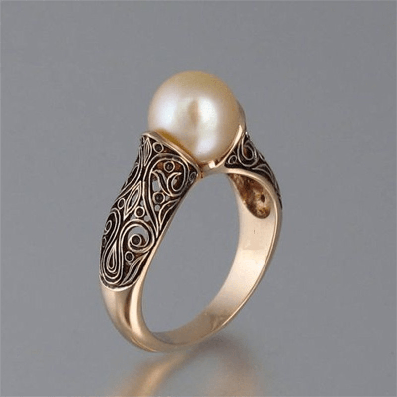 Anillo Vintage con Perla Dorada | Blanca Vela