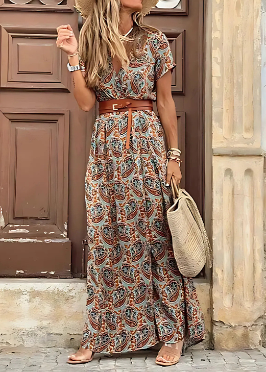 Joselin™ – Vestido largo bohemio y vaporoso con cinturón | Blanca Vela