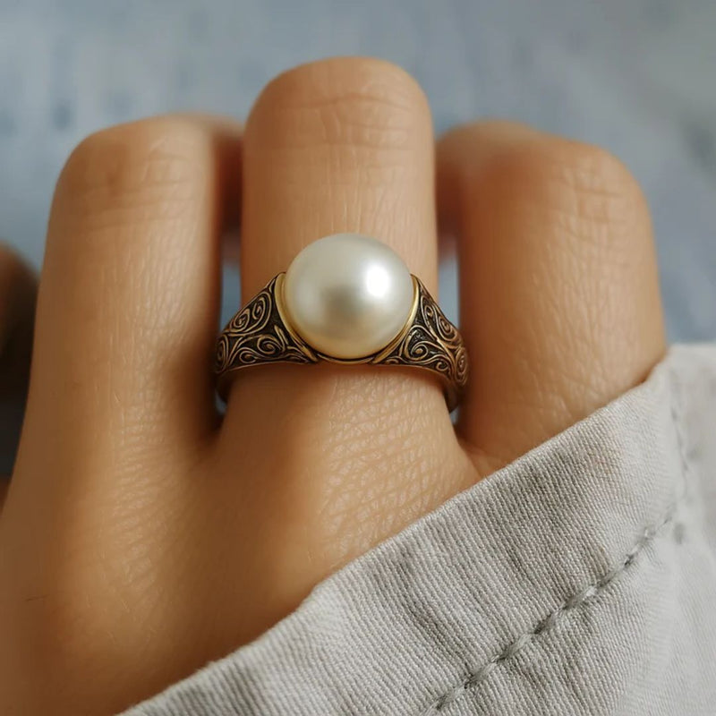 Anillo Vintage de Perlas y Oro Atemporal | Blanca Vela
