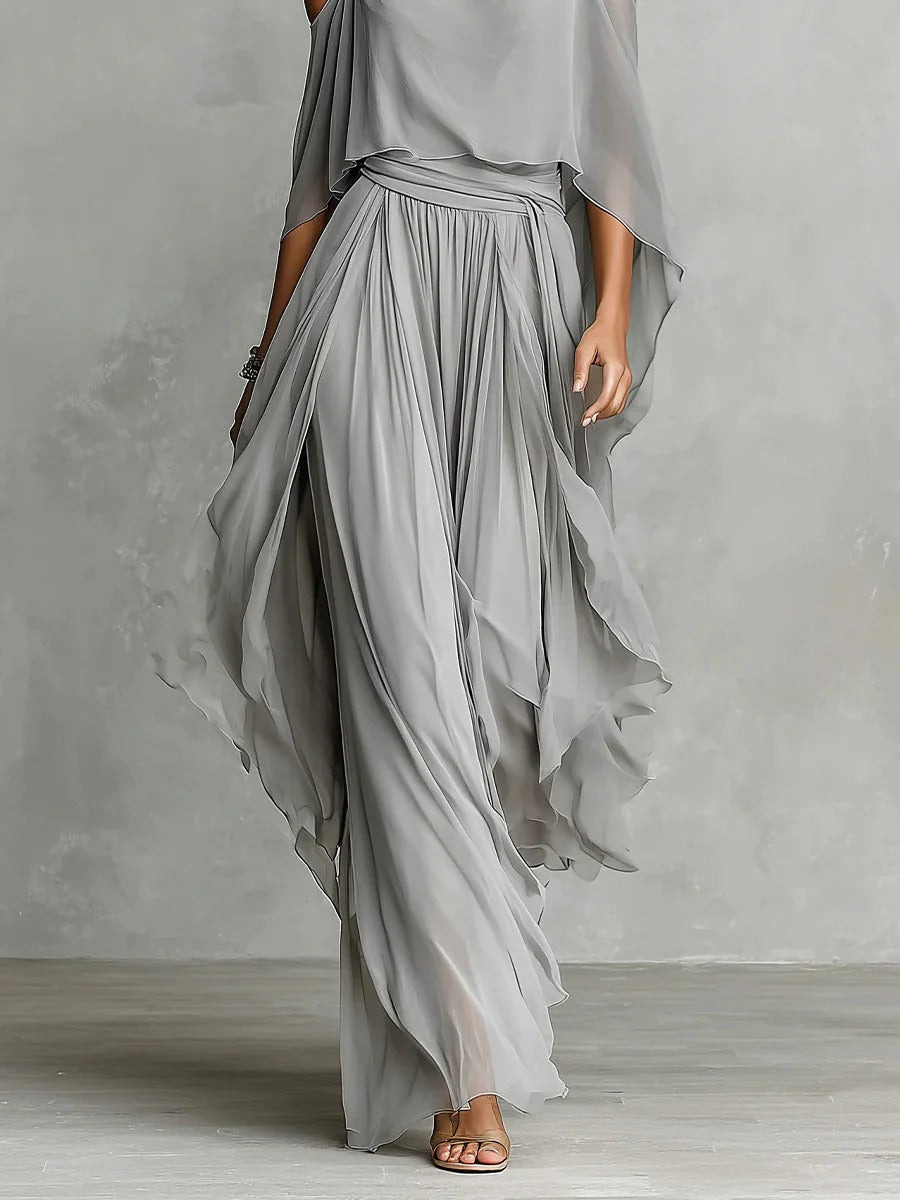 INÉS | Conjunto de gasa en gris | Blanca Vela