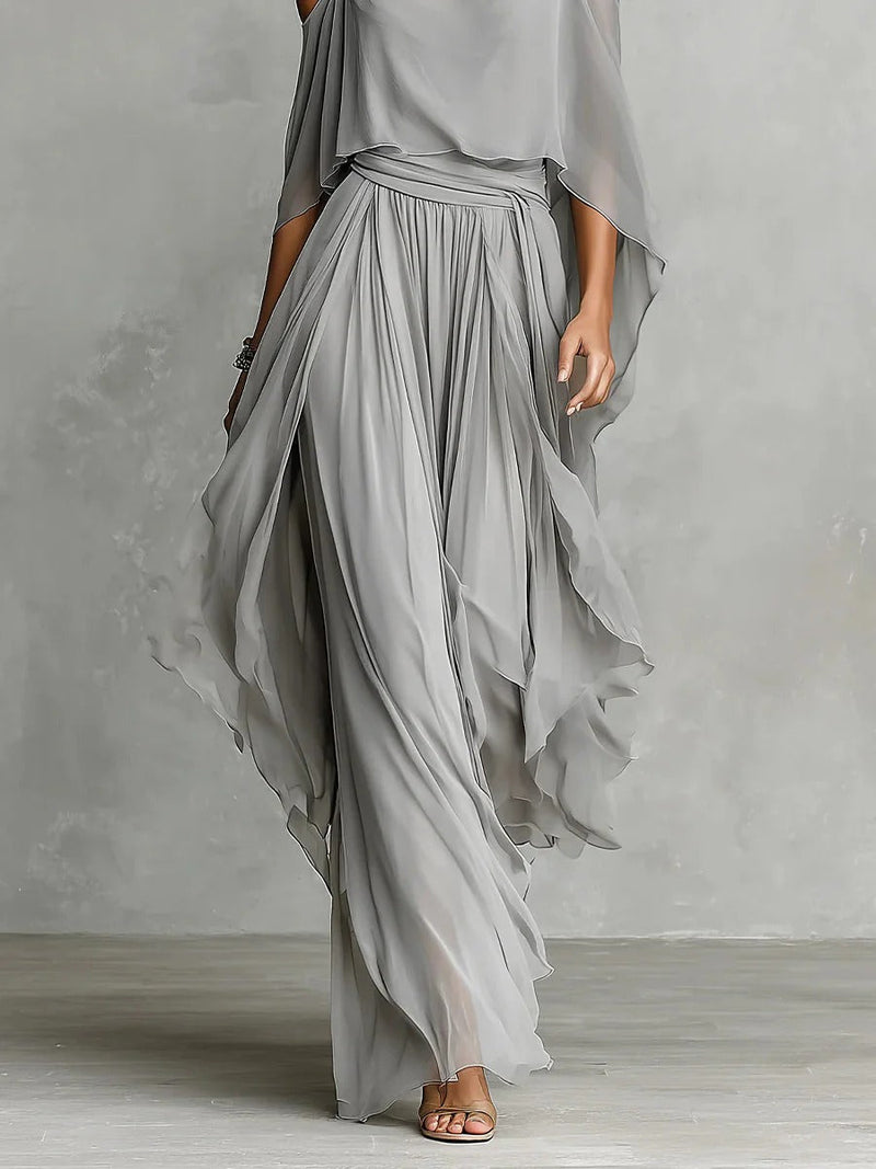 INÉS | Conjunto de gasa en gris | Blanca Vela