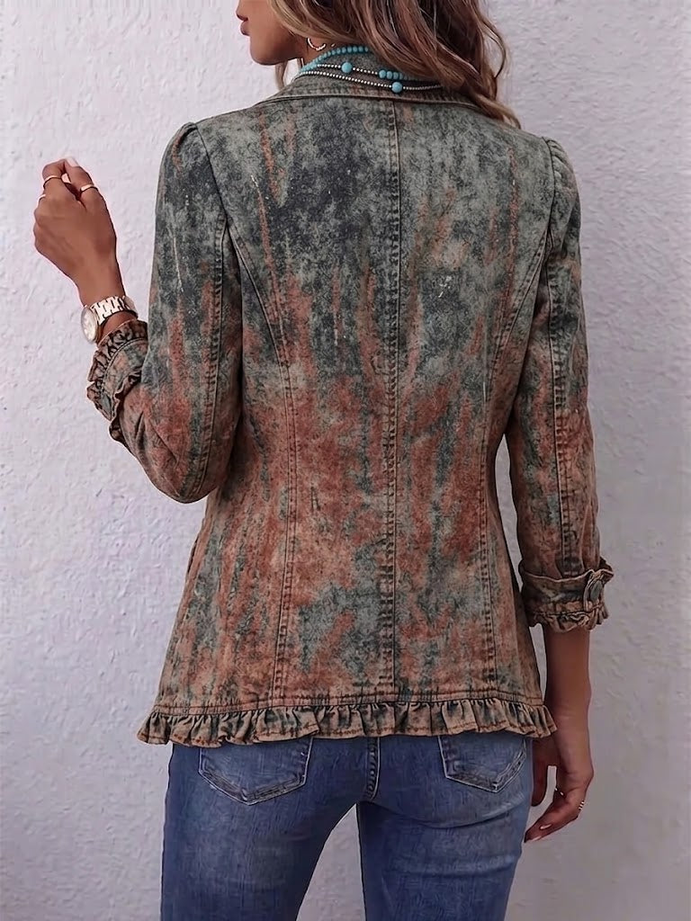 Flaminia | Chaqueta Vintage Estampado Degradado Texturizado | Blanca Vela
