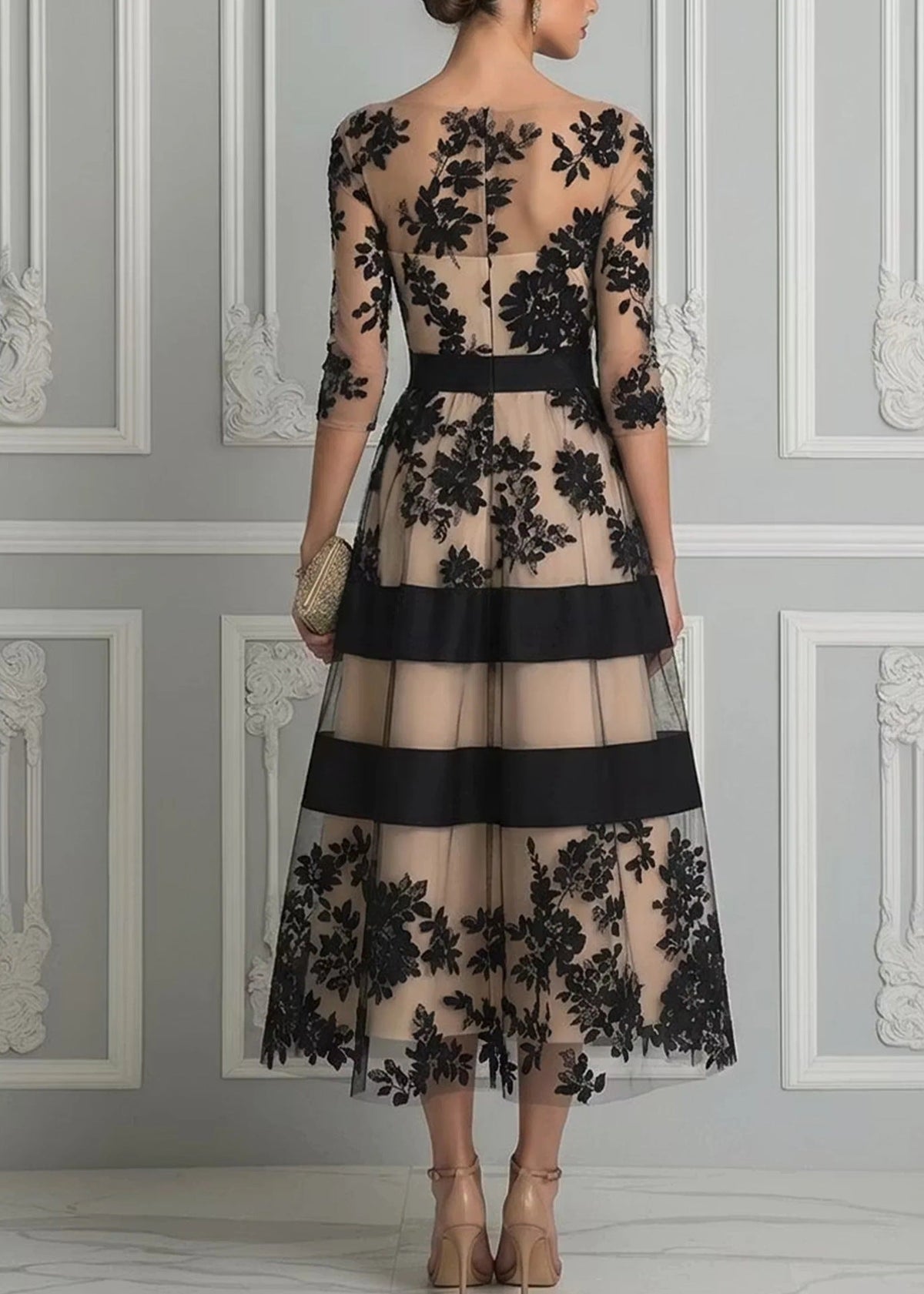 Catherine – Vestido de Noche en Encaje Floral | Blanca Vela