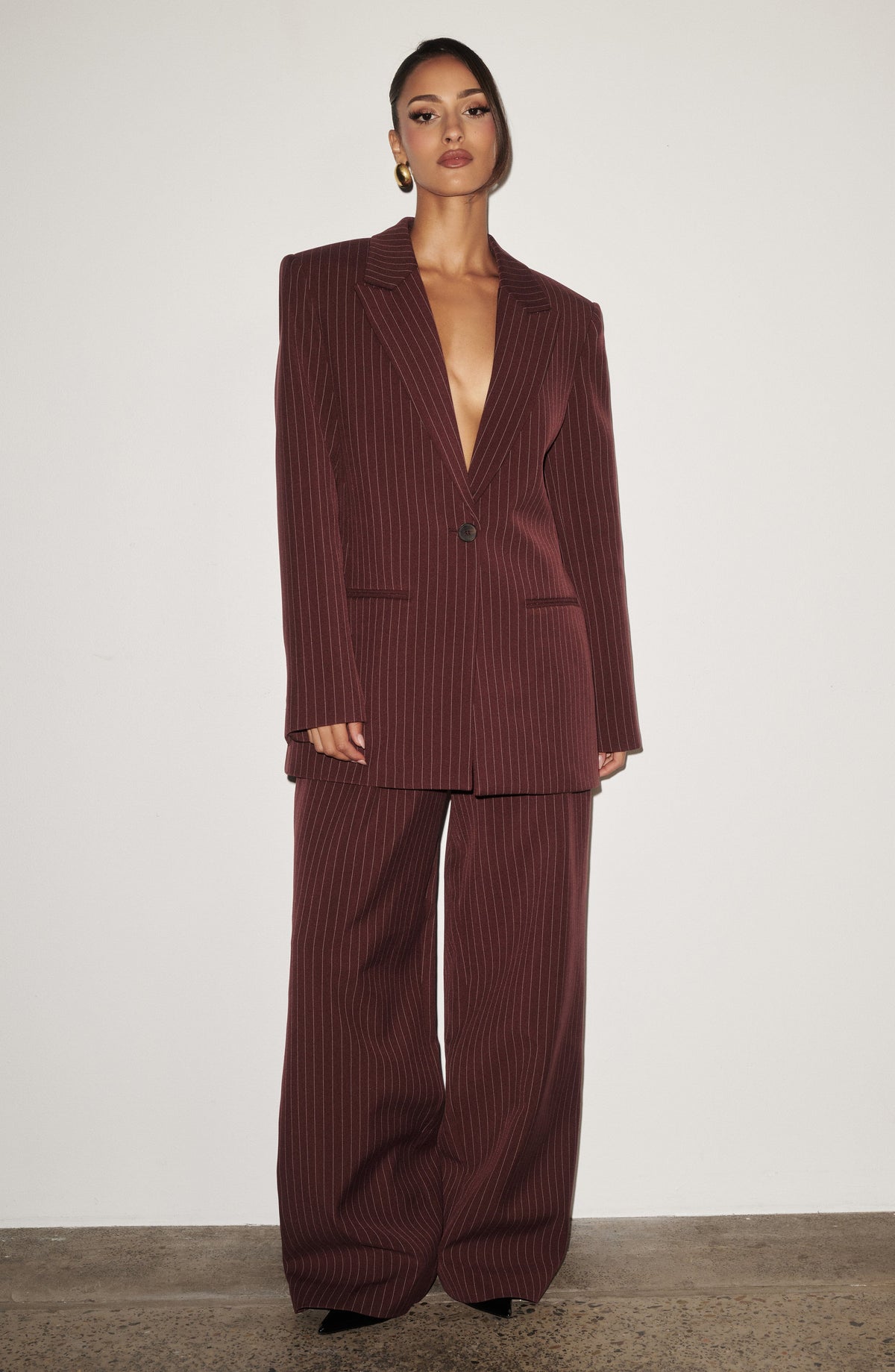 Blazer Reece - Burdeos a Rayas | Blanca Vela