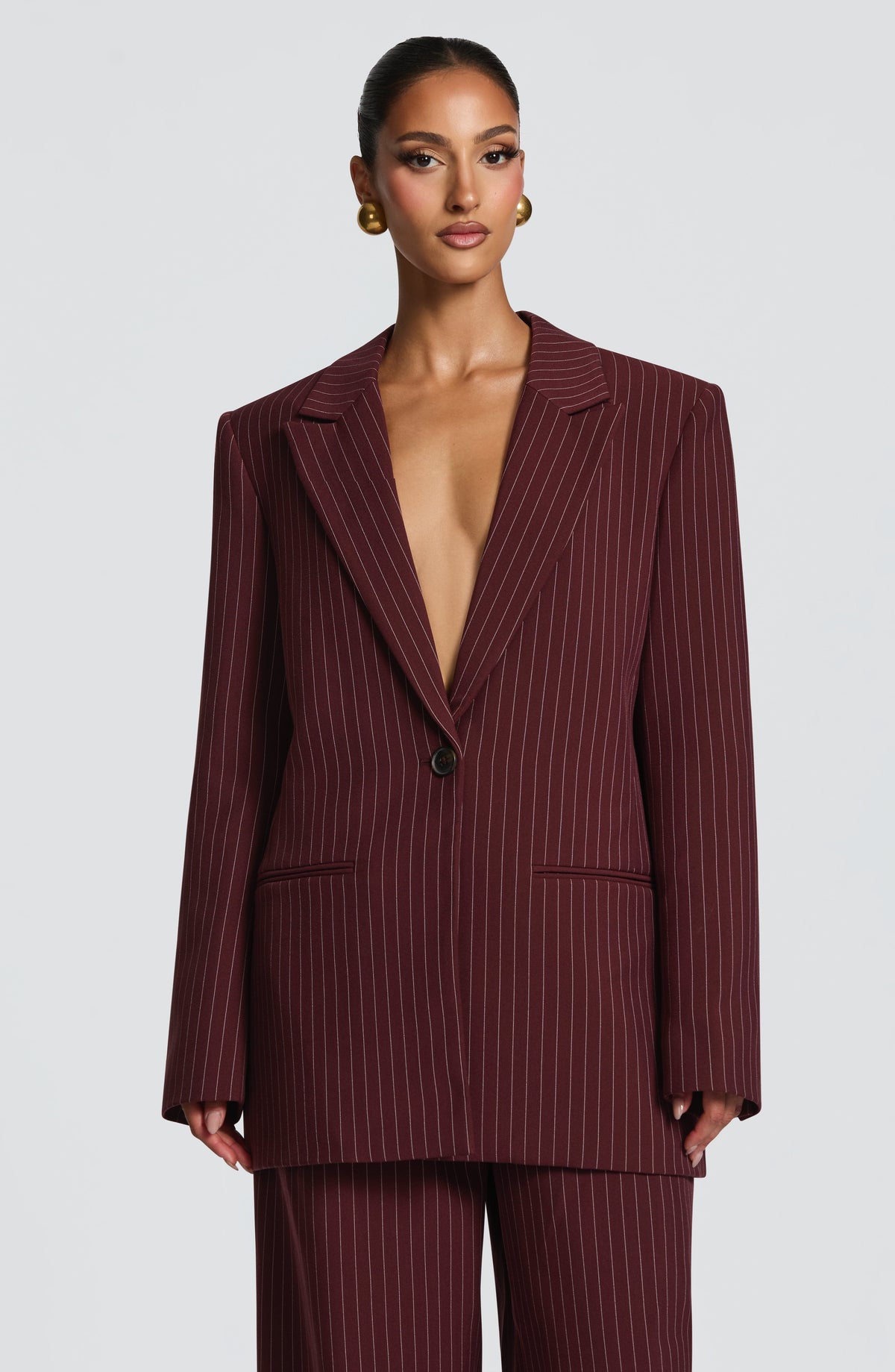 Blazer Reece - Burdeos a Rayas | Blanca Vela