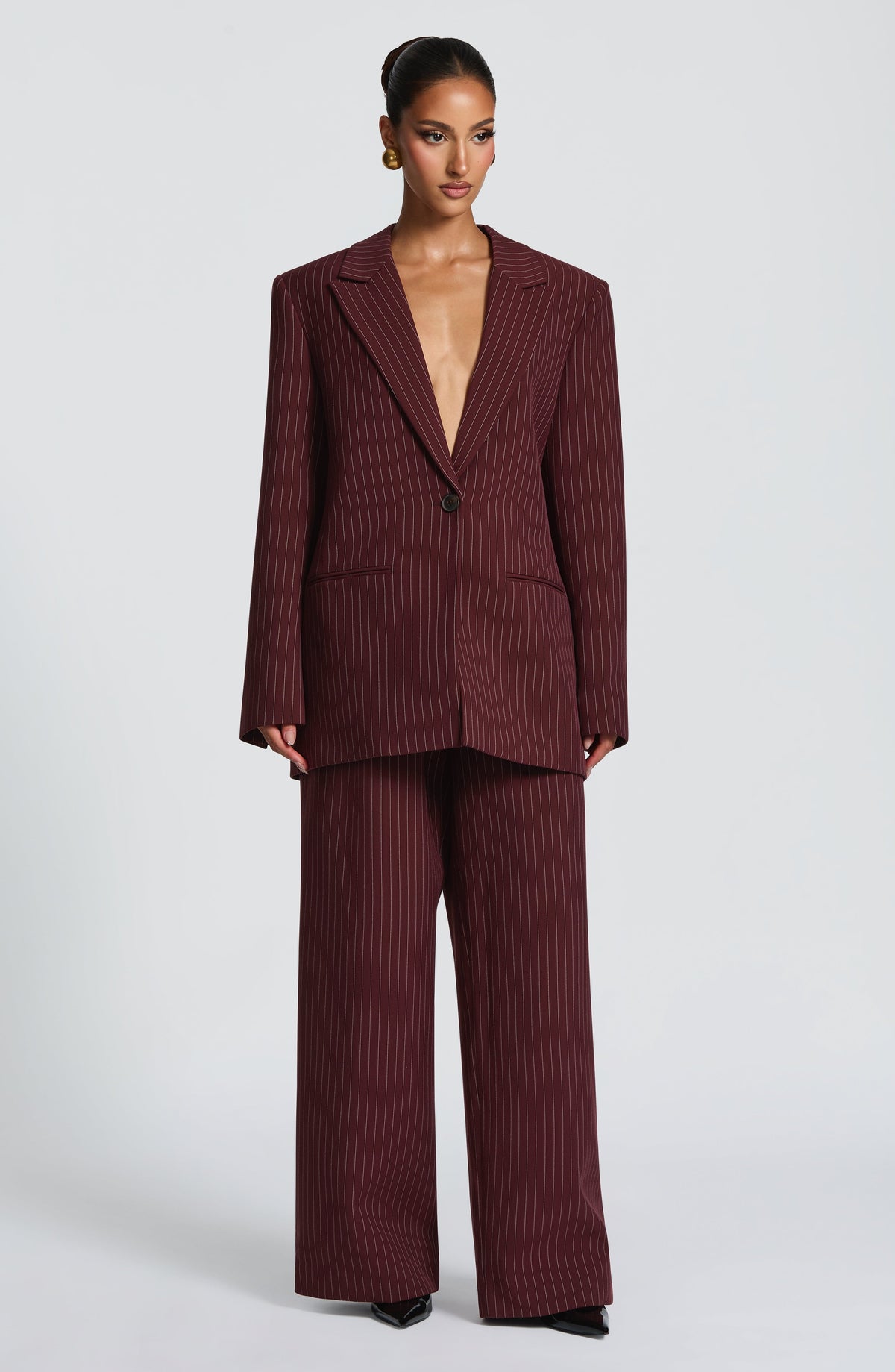 Blazer Reece - Burdeos a Rayas | Blanca Vela