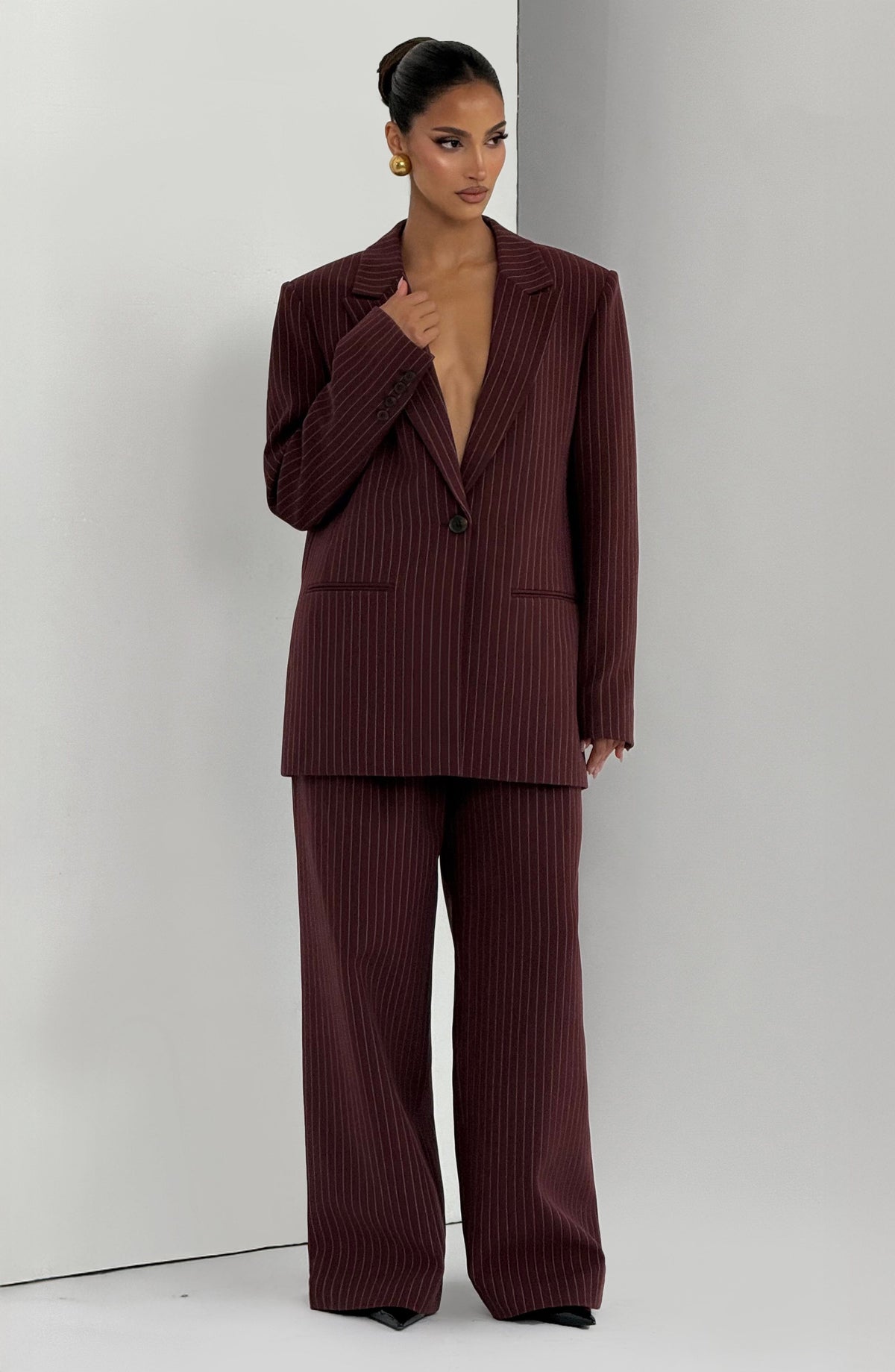 Blazer Reece - Burdeos a Rayas | Blanca Vela