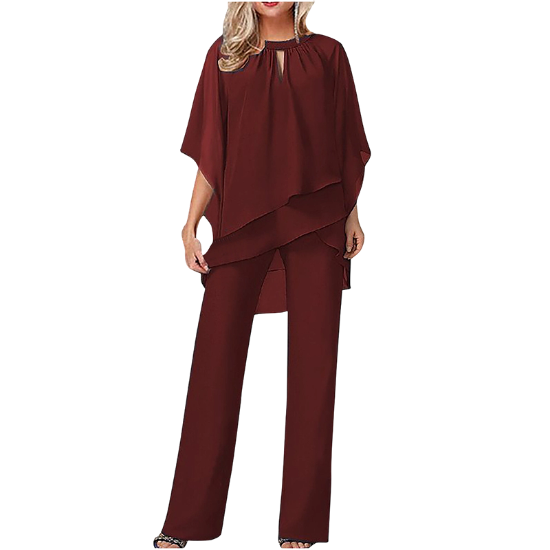 Jeannine | Conjunto Chemisier Asimétrico Superpuesto y Pantalón Ancho | Blanca Vela