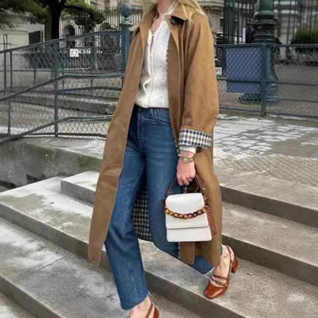 Lucia | Trench Largo Oversize Refinado | Blanca Vela